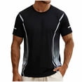 thumbnail image 2 of Men's Big & Tall Gradient Graphic Short Sleeve Athletic T-Shirts Quick Dry Workout Training Top Summer Moisture Wicking Performance Running Tee Plus Size Available, 2 of 6
