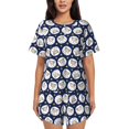 thumbnail image 1 of Balery Cute Sheep With Star Conjunto de Pijama para Mujer con Estampado, Dos Piezas de Manga Corta y Shorts, Ropa de Dormir Suave con Cuello Redondo y Bolsillos-3X-Large, 1 of 6
