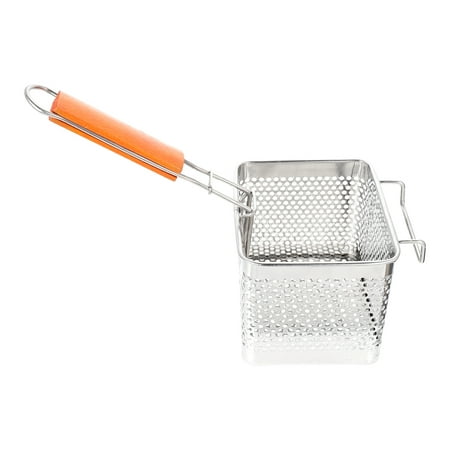 

Stainless Steel Fry Basket Foldable Handle Fry Basket French Fries Basket Square Frying Basket