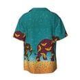 thumbnail image 6 of Daiia Elephants Men's Linen Shirts Short Sleeve Casual Shirts Button Down Shirt for Men Beach Summer Wedding Shirt-Small, 6 of 6
