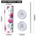 thumbnail image 3 of Floral 20 Oz Stainless Steel Skinny Tumbler – Vacuum Insulated Slim Travel Cup with Lid & Stainless Steel Straw, 360° Full Wrap Printed Tumbler for Home, Office & Outdoor Use, Flowers, 3 of 6