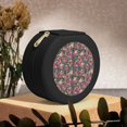 thumbnail image 6 of Yiaed Rose Mix Leopard Print Travel Jewelry Case Bridesmaid Gift Boxes Jewelry Travel Organizer Small Round Jewelry Box Mini Storage-Black, 6 of 7