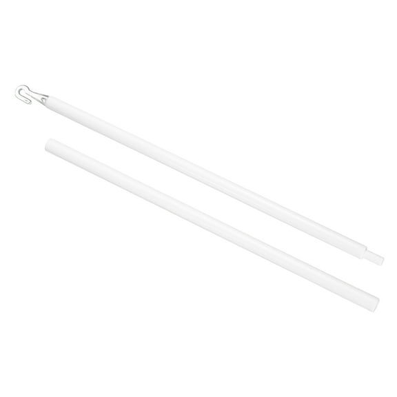 24" Blinds Wand Replacement, Combinable Blinds Tilt Wand with Seal Hook, Vertical Blind Rod Stick for Window Curtain Opener Accessory, White
