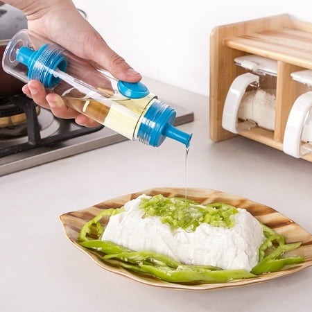 Ldpe Drop Dispenser Bottles Jeobest 1PC Oil Sprayer for Cooking - Oil Control Bottle - Cooking Oil Bottle for Kitchen - 2 In 1 Cooking Olive Oil Bottle Sprayer Press Leak-proof Drops Oil Dispenser for Kitchen Tools (Blue) MZ ()