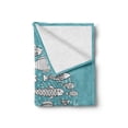thumbnail image 2 of Animal Soft Flannel Fleece Throw Blanket, Baby Fish Community Swimming in the Ocean Kids Nursery Playroom Cartoon, Cozy Plush for Indoor and Outdoor Use, 60" x 80", Pale Blue and White, by Ambesonne, 2 of 6