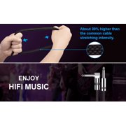 New Bee Guitar cable 10 ft Electronic Instrument Bass Amplifier cable 6.35mm plug Strong Right Angle/L-shape optional compatible effect/bass/electric guitar,Black