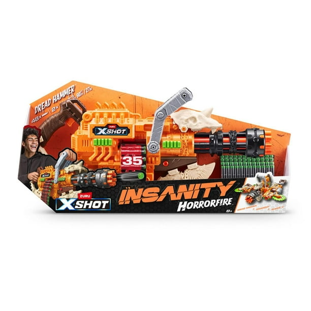 XSHOT Insanity HorrorFire Dread Hammer by Zuru with 48 Darts, Air