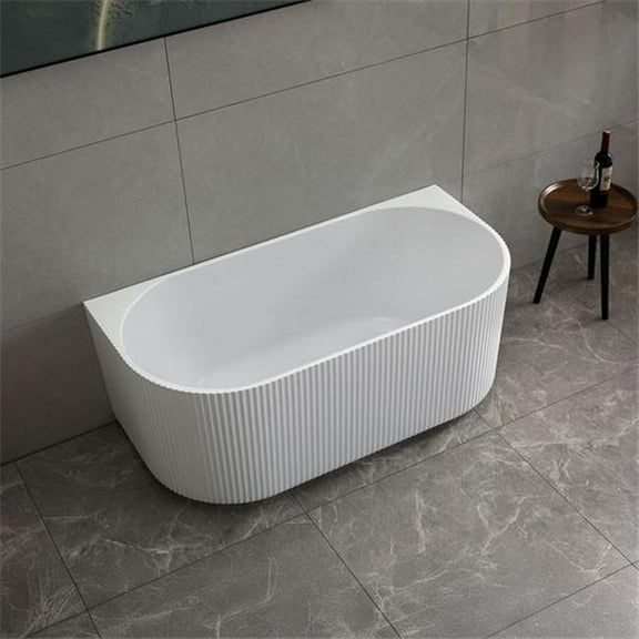 Bellaterra Home BA6835G 67 in. Freestanding Acrylic Bathtub, Glossy White - 72 gal