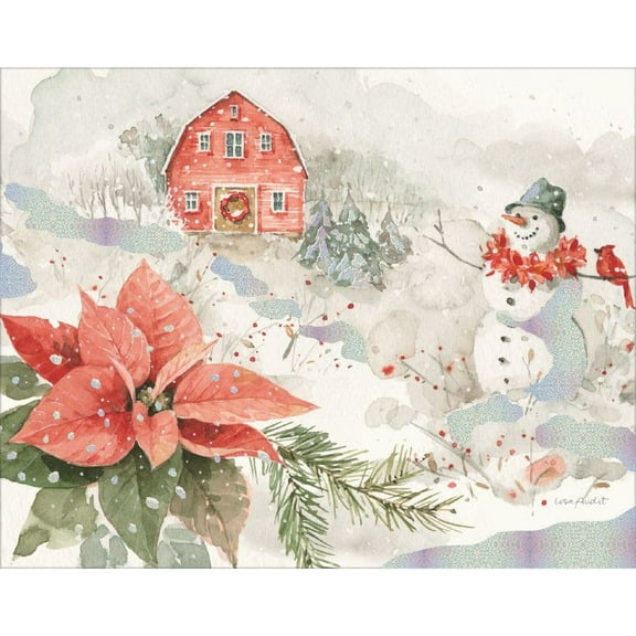 Lang Brands, LLC, Poinsettia Village Boxed Christmas Cards