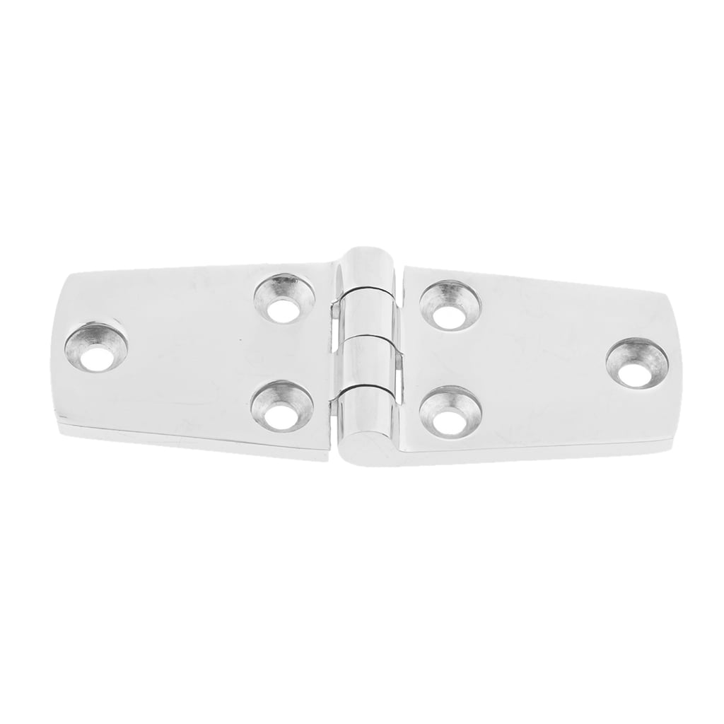 10X Stainless Steel Flush Strap Hinges Polished for Marine Boat Cabinet Hinges 