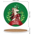 thumbnail image 3 of SKYSONIC Round Drink Coasters 6 Pcs Cute Unicorn Santa with Scarf on Christmas Absorbent Ceramic Coaster with Cork Base for Coffee Cups for Home Decor, 3 of 6