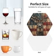 thumbnail image 5 of Leather Coasters with Heat-resistant for Drinks, American Flag Deer Art -标题2 Hexagon, 5 of 5