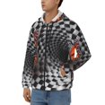 thumbnail image 3 of Kdxio Butterflies Optical Illusion Print Men Hoodies Casual Hoodies for Men with Zip Pockets Full Zip Long Sleeve Sweatshirt Sports Hooded Jacket-Small, 3 of 5