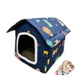 thumbnail image 4 of Casa para gatos al aire libre, plegable, cálida, cueva para mascotas, suministros para mascotas, hogar, refugio para gatos callejeros. Azul M, 4 of 9