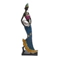 thumbnail image 2 of Escultura de arte africano, estatua de resina, centro de mesa, vintage, coleccionable, africana vestido azul, 2 of 7