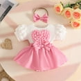 thumbnail image 2 of NIEWTR Baby Girl Clothes Newborn Romper Dress Infant Lace Ruffle Sleeveless Summer Outfits with Headband 0-12 Months(Pink,12-18 Months), 2 of 8