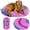 Pink Horizon, variant on Dog Travel Bed (42" x 30"), Packable Bed for Travel and Road Trips for Medium Breeds up to 75lbs, Machine Washable, Teal