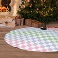 thumbnail image 6 of Yiaed Colorful Checkerboard Print Christmas Tree Skirt , Tree SkirtsTree Mat for Christmas Winter Holiday Indoor Decorations-36", 6 of 7