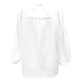 thumbnail image 6 of Only Moment Button Down Shirts for Women 3/4 Sleeve Square Neck Jute Dressy Casual Trendy Tee Spring Fall Summer Fashion Work Clothes White,2XL, 6 of 9