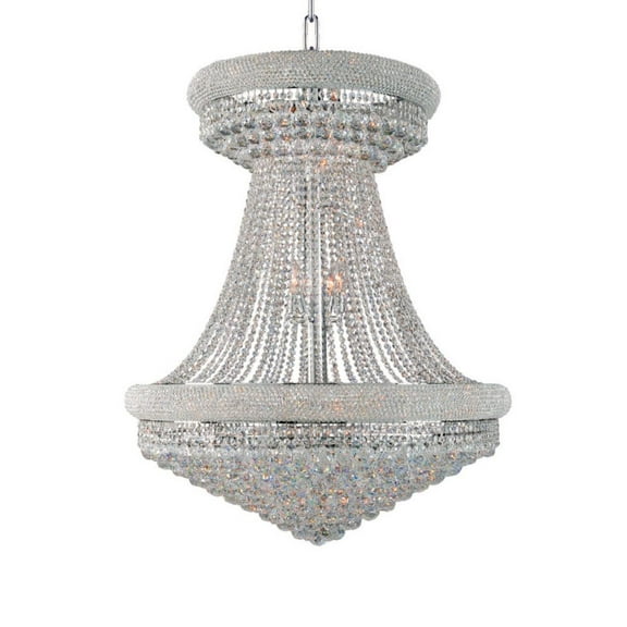 Artistry Lighting Primo Collection 24"x30" Chrome 15-Light Hanging Crystal Chandelier