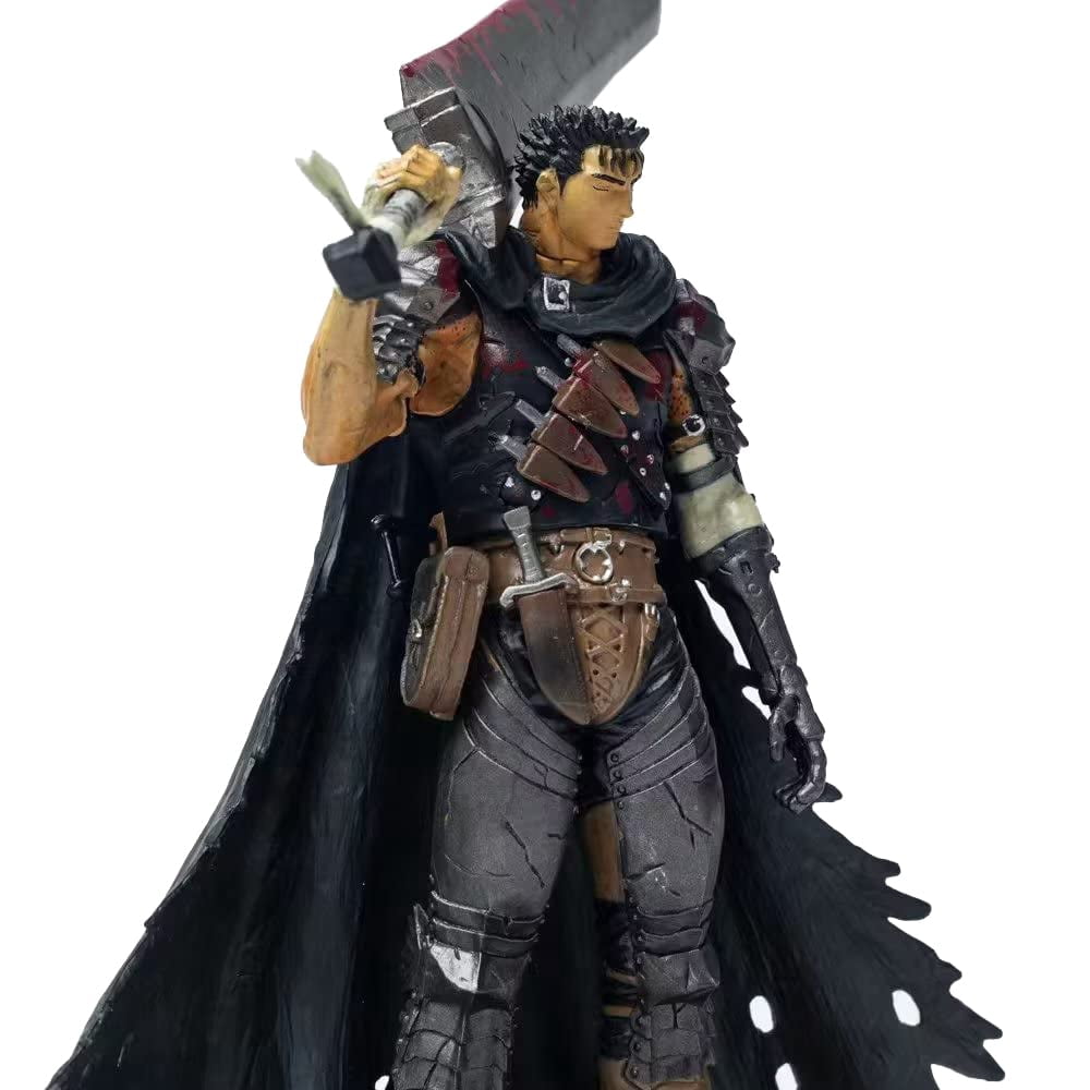 8.26 Inch Berserk Guts Black Swordsman Figma, Bloodstained Base Desktop Decor Anime Action Figure