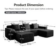 thumbnail image 4 of Newest Modular 3 Seat U Shape Sectional Boneless Sofa, Cloud Sectional Couch,Deep Seat, Modern Modular 3-Seat Sofa Couch,Throw Pillows,2 Movable Ottomans, Corduroy Fabric Black, 4 of 11