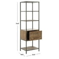 thumbnail image 5 of SAFAVIEH Jola 5 Shelf 1-Drawer Etagere Rustic Oak/ Gunmetal, 5 of 7