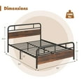 thumbnail image 3 of Costway Queen Size Metal Platform Bed Frame Industrial Headboard Mattress Foundation, 3 of 10