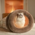 thumbnail image 4 of Lit pour Animaux de Compagnie pour Chats d'Intérieur et Petits – Style Sac de Couchage Réversible Doux avec Intérieur Chaud et Douillet et Poignée Portable, 4 of 6