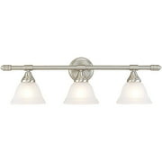 Hardware House 3-Light Bathroom Wall Fixture, Brushed Nickel