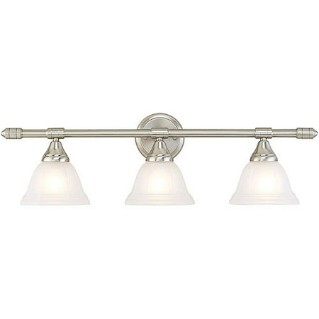 Hardware House 3-Light Bathroom Wall Fixture, Brushed Nickel