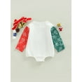 thumbnail image 4 of Faithtur Baby Girls Spring Autumn Romper Long Sleeve O Neck Snowflake Christmas Tree Print Romper, 4 of 7