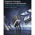 thumbnail image 3 of Topadre 30W GaN 3-in-1 Fast Charger with Retractable Cable, USB-C + USB-A Wall Plug, Compact PD Charger for Phones & Tablets, 3 of 7
