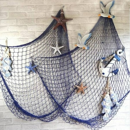 Marsin Mediterranean Style Decorative Fish Net Hanging With Anchor
