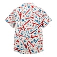 thumbnail image 4 of Youpwaven Men's 250th Anniversary USA Graphic Shirt, Artistic Star and Stripe Print Button Up, Casual Short Sleeve Independence Day BBQ & Party Top, 4 of 6