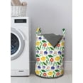 thumbnail image 3 of Garden Art Laundry Bag, Scandinavian Style Illustration of Colorful Flowers and Abstract Shapes, Basket with Handles Drawstring Closure for Laundromats, 13" x 19", Ivory Multicolor, by Ambesonne, 3 of 4