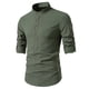 thumbnail image 1 of Blusa y camisa de manga larga con cuello alto para hombre, informal, con botones y rayas, blusa de manga larga con cuello alto, blusa para hombre, 1 of 9
