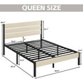 thumbnail image 2 of Queen Bed Frame with Headboard and Footboard, with Under Bed Storage, All-Metal Support System, No Box Spring Needed, Easy Assembly, Beige, 2 of 7