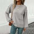thumbnail image 2 of Giftesty Sweaters for Women Plus Size Women's Casual Fashion Long-Sleeve Round-Neck Solid Color Knitted Lantern Sleeve Sweater Tops, 2 of 5