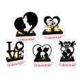thumbnail image 2 of Ounissouiy Candelabros únicos negros con forma de corazón para adornos decorativos de ambiente romántico para bodas Decoración del hogar C, 2 of 6
