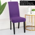 thumbnail image 2 of PiccoCasa 2 Piece Spandex Solid Chair Slipcovers for Dinging Room, Medium Purple, 2 of 6