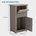 thumbnail image 4 of Nihsuao Package Delivery Box Outdoor with Lockable Secure, Waterproof & UV-Resistant, Anti-Theft Parcel, Large Double Wall Resin Outdoor Deck Box for Porches, Patios, Curbside, Gray, 4 of 7