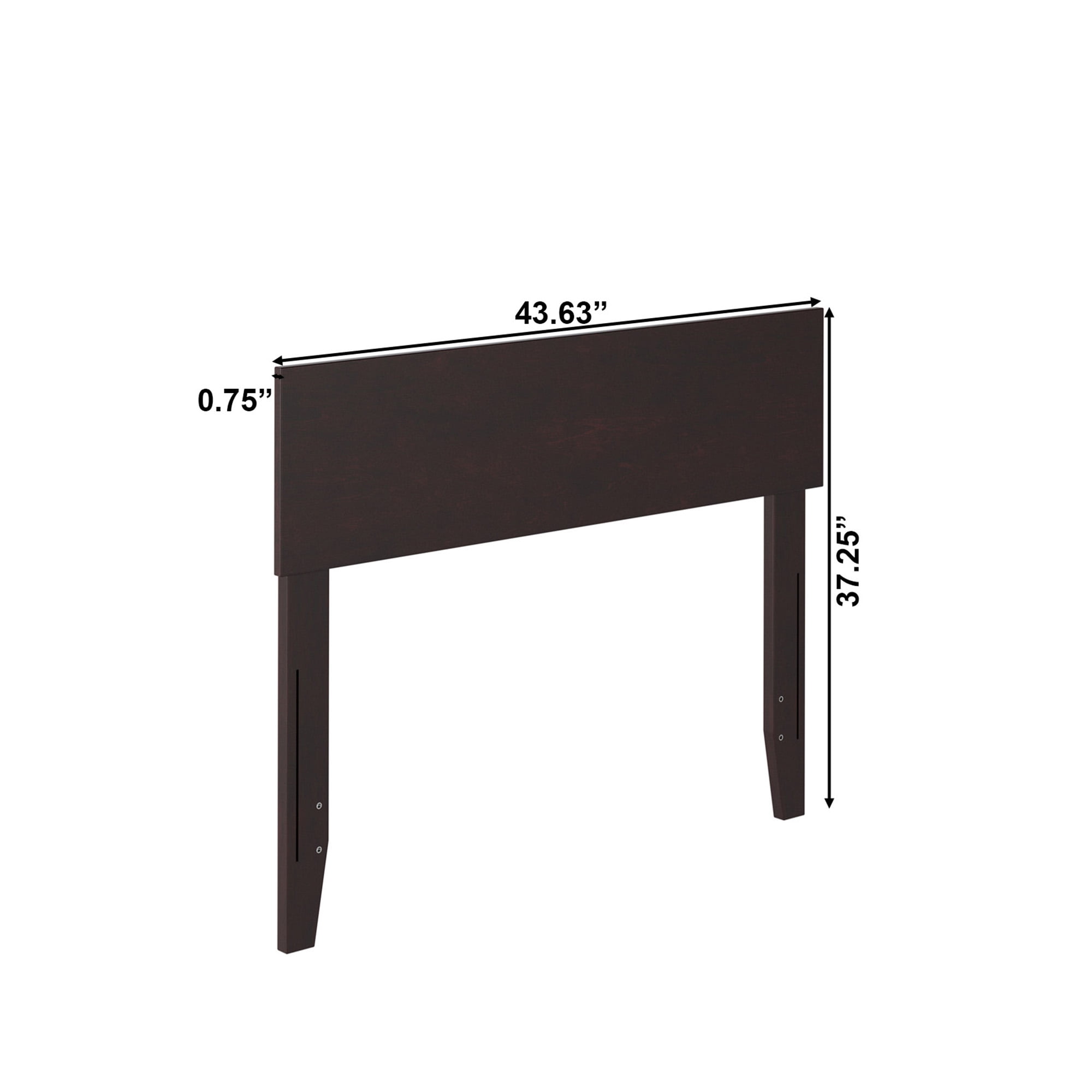 AFI Orlando Twin Modern Solid Wood Panel Headboard with Attachable Charger, Espresso