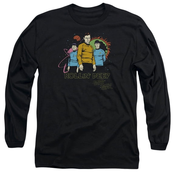 Star Trek Rollin Deep Long Sleeve Adult 18/1 T-Shirt Black