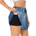 thumbnail image 1 of Balery Snowflakes1 Pantalones cortos deportivos para mujer con forro y dos bolsillos, elásticos, para entrenamiento, gimnasio, yoga-Medium, 1 of 7