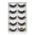thumbnail image 1 of 5 Pairs 3d False Eyelashes Natural Black Long With Invisible Band Reusable, 1 of 4