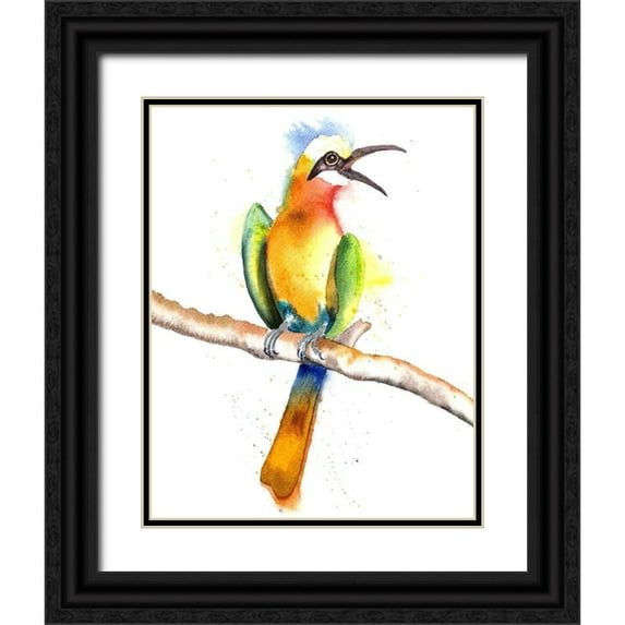 Shefranov, Olga 26x32 Black Ornate Wood Framed with Double Matting Museum Art Print Titled - Tropical Bird II