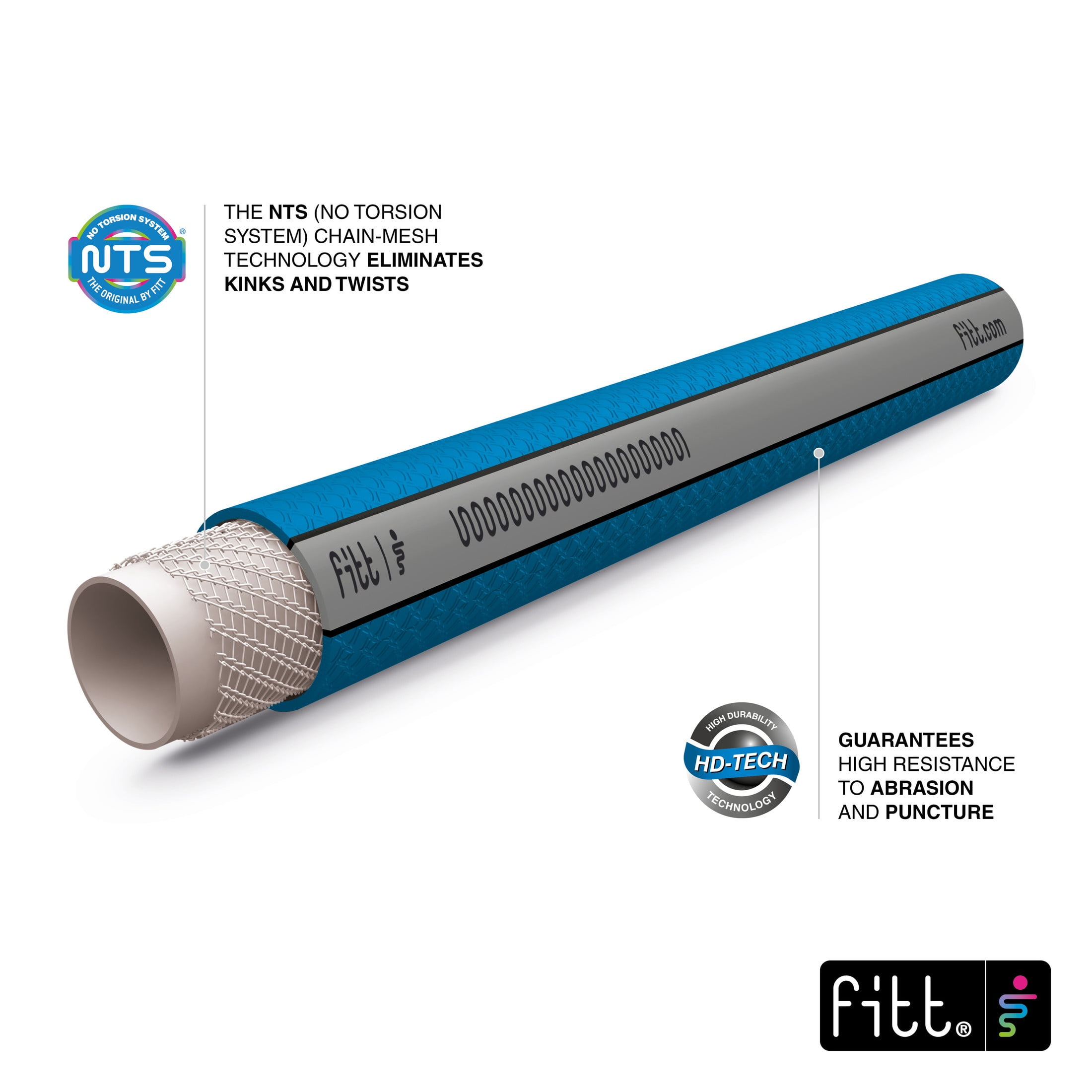 FITT HiFlo 1/2" x 100' Medium Duty Commercial Grade Garden Hose