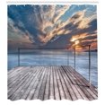 thumbnail image 3 of Ambesonne Scenery Shower Curtain, Sea View Terrace Sunset, 69"Wx75"L, Pale Brown Sky Blue, 3 of 3