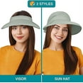 thumbnail image 6 of Women Sun Hat UPF 50+, Zip Off Sun Hat Visor, Ponytail Sun Protection Hat Golf Beach Travel Packable(Light Gray), 6 of 6